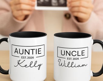 Custom uncle mug pregnancy announcement, future uncle Est 2025 2026, personalized brother gift, baby reveal bae mug, promoted to Uncle gifts