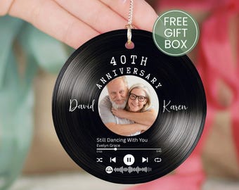 Song Anniversary Wedding Ornament, Custom 40th Anniversary Ornament Personalized 40th Wedding Anniversary Keepsake Gift 40th wedding gift