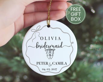 Bridesmaid Ornament, Custom Bridesmaid Christmas Ornament Gift for Bridesmaid Proposal Ornament Gifts for Bridesmaids Ornament Keepsake