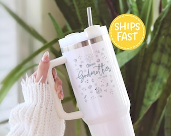 Personalized godmother tumbler with name, 40oz tumbler personalized godmother coffee mug, customized tumbler baptism godmother gifts