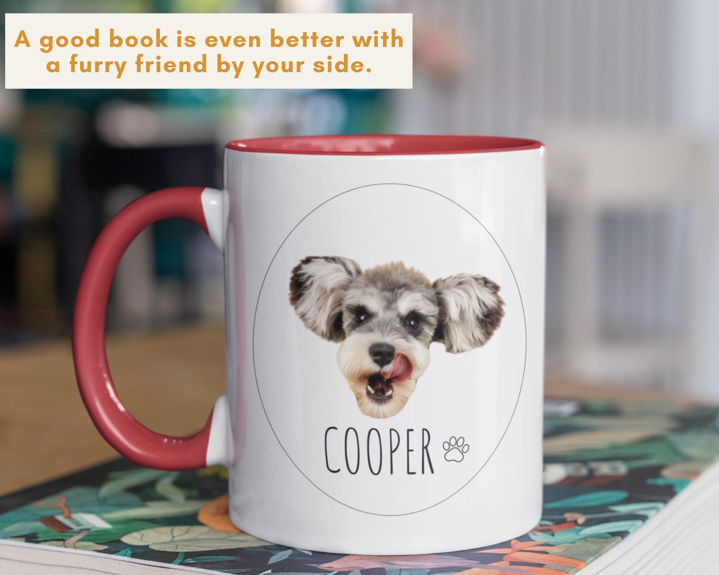 Funny dog photo mug personalized with pet name, photo pet mug personalized for dog lovers, personalized dog photo mug with name for dog mom