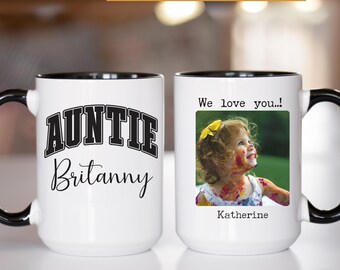 Custom photo mug aunt and niece, auntie mug for birthday, aunt coffee mug for best friend, gift nephew for auntie, sister in law gift