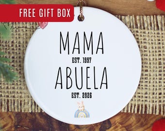 Personalized Abuela Ornament, Custom Abuela Ornament Gifts for Abuela Christmas Ornament for New Abuela Ornament Spanish Grandma Ornament