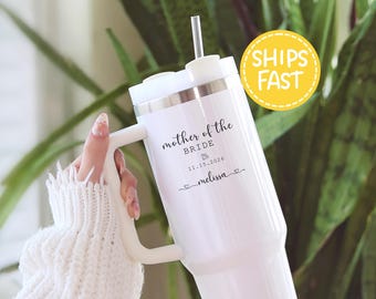 Mother of the bride tumbler personalized, bride mother tumbler 40oz, bride mom mug, customized tumbler bridal shower personalized gifts