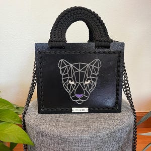 YOUR SIGN BAG, Zodiac bag, crochet bags, exclusive gift, exclusive bag, handmade bag, knitted bag, spiritual gifts, black bag, wood hand bag