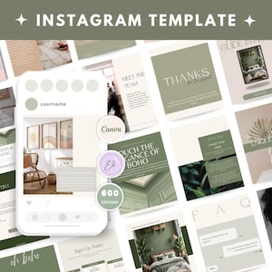 Oh Boho Instagram Templates – Neutral Canva Posts & Stories for Lifestyle and Handmade Brands | Editable Social Media Kit