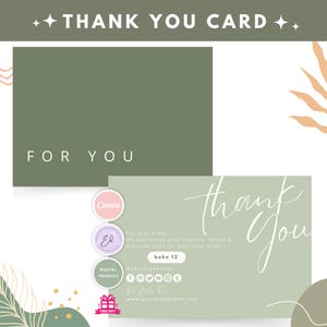 Biglietto di ringraziamento Oh Boho - Modello Canva neutro da inserire / Nota di imballaggio modificabile per piccole imprese e ordini fatti a mano