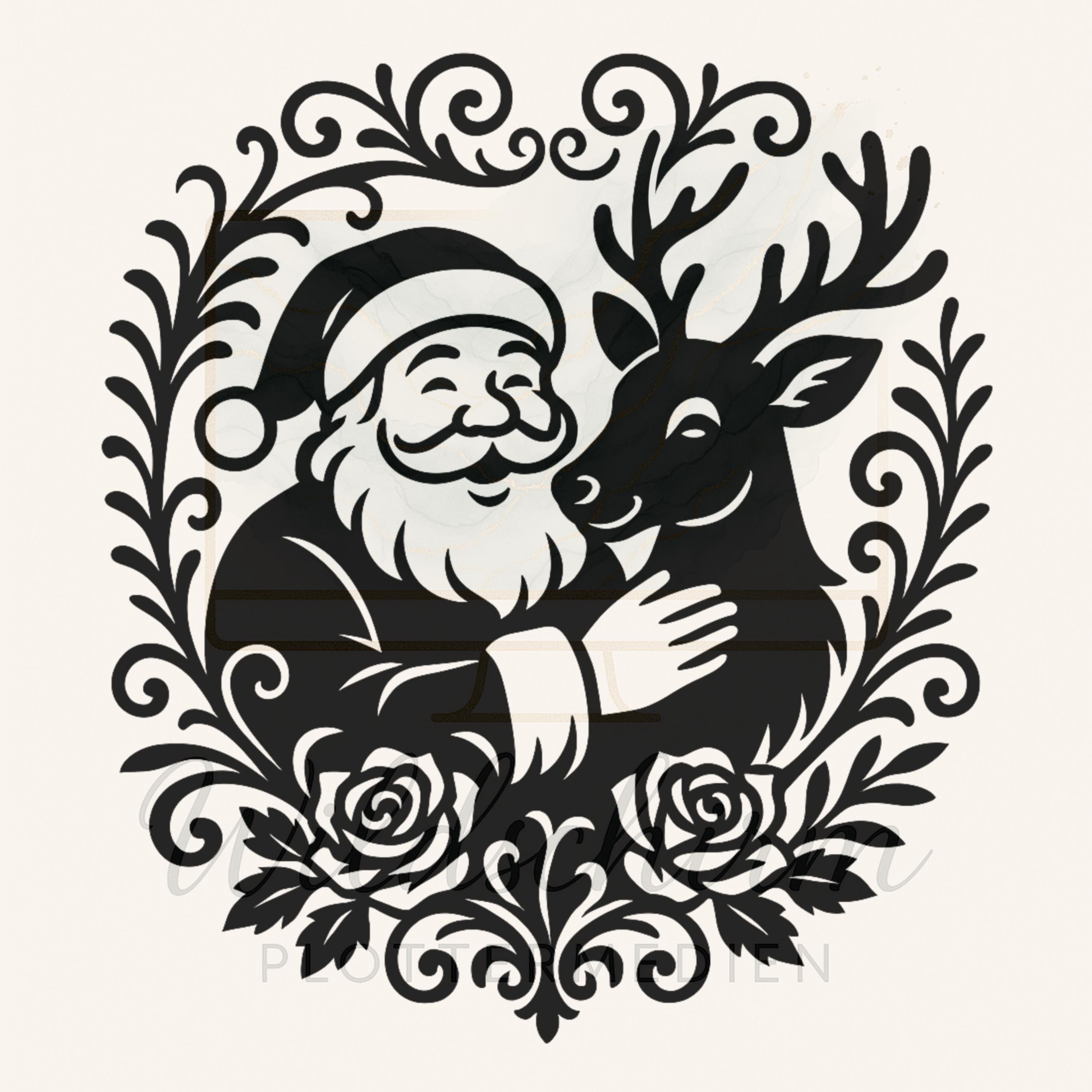 Scene Di Natale Viste Attraverso Una Finestra Di Legno Illustrazione