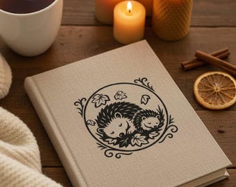 Autumn Hedgehog – Plotter File SVG PNG DXF | Hand-drawn Hedgehog Line Art | Autumn Decoration