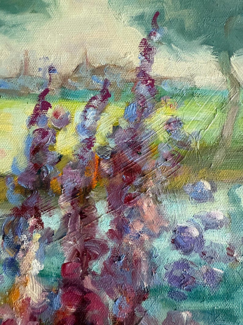 Lupine Flower Painting, Original Oil Painting, Modern Still Life, French Landscape Painting, Nature Painting, Medium Size. Gift Item image 6