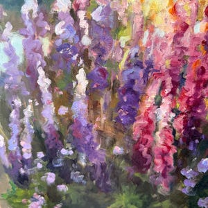 Lupine Flower Painting, Original Oil Painting, Modern Still Life, French Landscape Painting, Nature Painting, Medium Size. Gift Item image 4