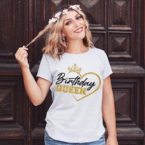 Birthday Queen SVG PNG: Party Shirt Design, Cricut Cut File (Digital Download)