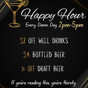 Happy Hour Chalkboard Sign Template – Editable Canva Digital Download | Bar Sign | Sassy Bar Decor | Instant Download