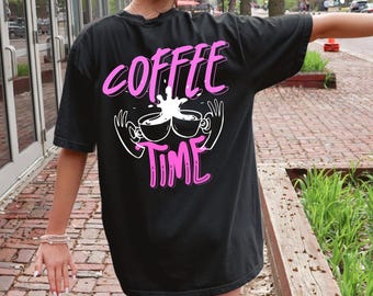 Camiseta de café para mujer y hombre, camiseta gráfica vintage de gran tamaño, camiseta de barista, regalo para amantes del café, camiseta retro de cafetería, camiseta de café, regalo para amantes del café