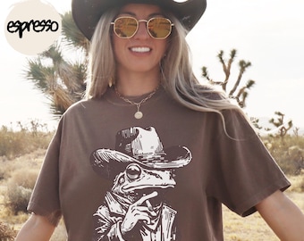 Cowboy Frog Shirt, Funny Frog Meme Tee, Western Graphic Shirt, Trendy Unisex Tee, Humor Shirt, Gift for Frog Lovers, Friends Gift, Cowboy