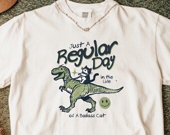 Funny Graphic Tee, Cute Animal Shirt, Trendy Aesthetic Shirt, Vintage Style Tee, Unisex Casual Shirt, Everyday Graphic Shirt, Dinosaur Shirt