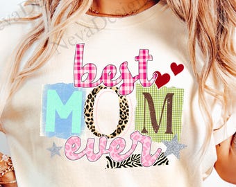 Best Mom Ever Shirt, Mother's Day Gift Shirt for Mom, Retro Mama Tee, Cute Leopard Mom Shirt, Comfort Colors Graphic Tee, Trendy Mom Gift