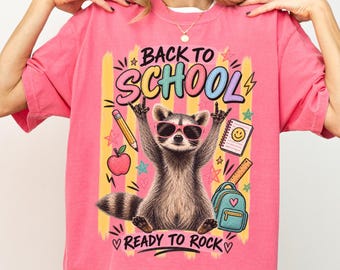 Schulanfangsshirt, Shirt für den ersten Schultag, Lustiges Waschbär-T-Shirt, Niedliches Schulshirt, Lehrer-Schüler-Shirt, Comfort Colors Grafik-T-Shirt