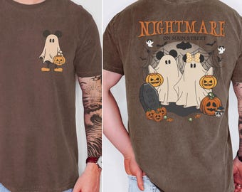 Comfort Colors Geister-Halloween-Shirt, Nightmare on Main Street T-Shirt, Halloween-Party-Outfits, Halloween-Shirt für Damen und Herren, Grusel-Shirt