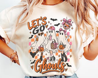 Halloween-Shirt, Halloween-T-Shirt für Damen, süßes Geister-T-Shirt, Shirt für die Gruselsaison, Retro-Halloween-T-Shirt, Halloween-Geschenk für Sie