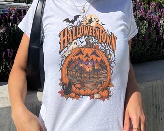 Halloween-Shirt, Vintage-Halloween-Baby-T-Shirt, Kürbis-T-Shirt, Grusel-Shirt, Retro-Halloween-Y2K-Party-T-Shirt, süßes Mädchen-T-Shirt