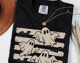 Geister-Shirt, Vintage-Halloween-Shirt, Retro-Halloween-T-Shirt, Shirt für die Gruselsaison, Niedliches Geister-T-Shirt, Halloween-Grafik-T-Shirt