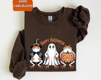 Halloween Frog Shirt, Pumpkin Frog Shirt, Ghost Frog Sweatshirt, Cute Frog Halloween Shirt, Spooky Frog Tee, Funny Frog Shirt