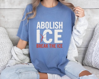 Abolish ICE Protest Shirt, Political Activist Graphic Tee, Distressed Retro T Shirt, Anti ICE Top, Human Rights Graphic, Unisex Gift