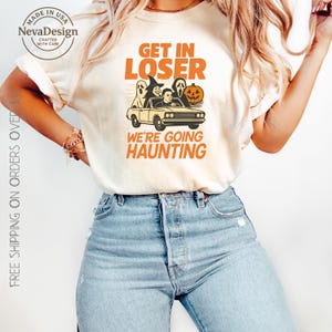 Retro Halloween Ghost T-Shirt: Spooky Season Car Ride Tee