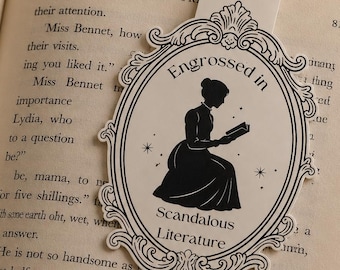 Smut Reader Magnetic Bookmark | Engrossed in Scandalous Literature | Dark Academia Bookmark | Spicy Book Gift | Victorian Bookish Gift