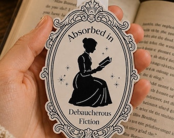 Smut Reader Magnetic Bookmark | Absorbed in Debaucherous Fiction | Dark Academia Bookmark | Spicy Book Gift | Victorian Bookish Gift
