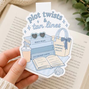Funny Magnetic Bookmark | Plot Twists and Tan Lines | Beach Reads Bookmark | Summer Book Lover Gift | Bookish Aesthetic | Reader Gift
