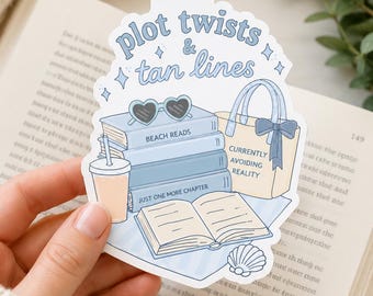 Funny Magnetic Bookmark | Plot Twists and Tan Lines | Beach Reads Bookmark | Summer Book Lover Gift | Bookish Aesthetic | Reader Gift