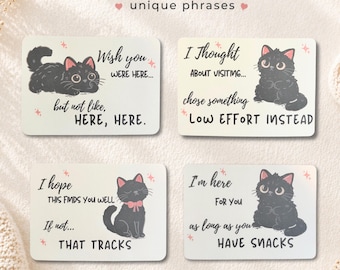 Snarky Cat Greeting Cards, Sarcastic Lover Bundle, Funny Sayings (Set of 9)
