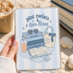Plot Twists Tan Lines Kindle Insert | Beach Reads Bookish Decor (Laminated)