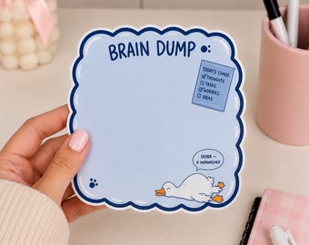 Dry Erase Brain Dump Sticker | Overwhelmed Goose | Funny Reusable Planner Sticker | Chaos Organization | Whiteboard Sticker for Desk