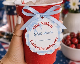 Funny 4th of July Drink Tags | Patriotic BBQ Party Favor Cup Tags (Instant Download)