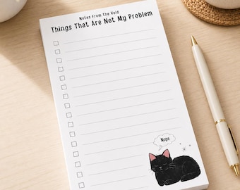 Sarcastic Cat 4x6 Notepad, Funny cat to do list, Office Worker Gift, Gift for Cat Lovers