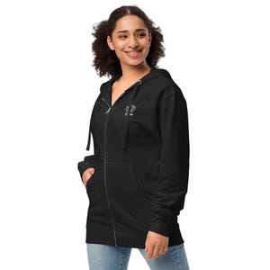 Hoodie Women’s Fleece Zip Up Hooded Sweatshirt Black Soft Cozy Cotton Polyester Daily Essential