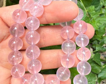 Rose Quartz Crystal Bracelet with Stars: Stone of Love, Heart Chakra