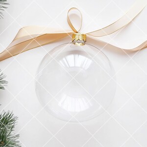 Akryl julgransprydnad platt lay mockup elegant guldband printify mockup Etsy-listning högtidstema jul minimalistisk direkt