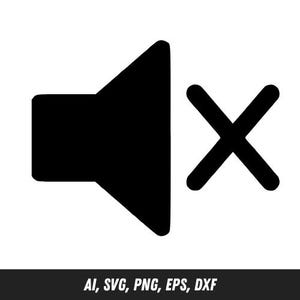 Mute Speaker Svg Png Dxf Ai Eps – Sound Off Icon Clipart, Minimalist Digital File for Cricut, Stickers, Sublimation