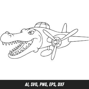Bombardino Crocodilo Crocodile Airplane SVG  | Ai, Svg, Png, Eps, Dxf | Weird Meme Art for Cricut & Crafts