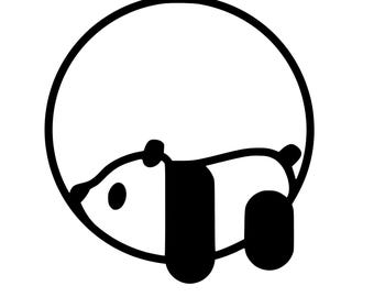 Minimalist Panda Line Art Vector Design (svg, png, ai, dxf, eps)