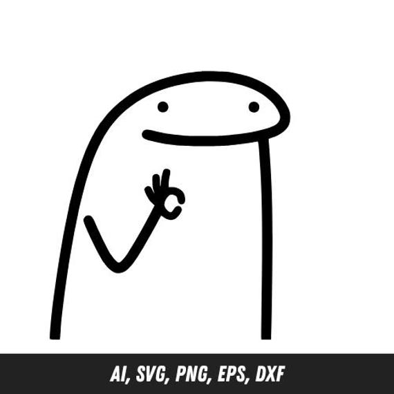 OK Hand Meme SVG: Funny Minimalist Line Art (digital Download