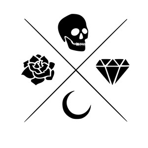 Mystic Skull & Moon – Gothic Vector Design | ai, svg, png, eps, dxf