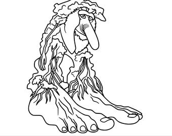 Tree Foot Monster SVG: rare surrealistische meme-clipart (digitale download)