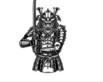 Samurai Warrior SVG | Japanese Armor Katana Vector for Cricut & Tattoo Art | svg png dxf eps ai
