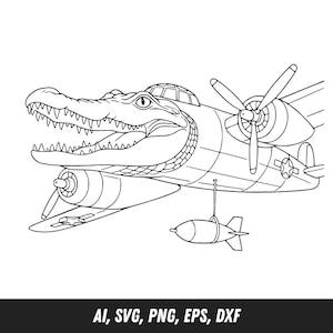 Bombardino Crocodilo  SVG | Surreal Animal Warplane Clipart | Ai, Svg, Png, Eps, Dxf | Weird Meme Design for Cricut & Crafts
