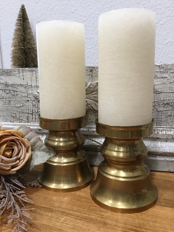 Solid Brass Candle Holders Round Candlesticks